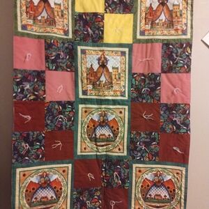 Handmade Hand-Quilted Patchwork Angel Quilt Wall Hanging